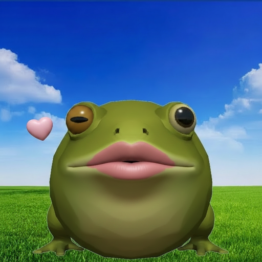 gorf blowing a kiss with a heart